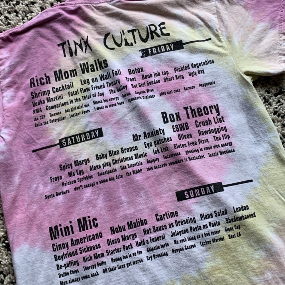 Tinx Culture Festival Colortone Tee Shirt Tie Dye Short Sleeve Coachella Medium - Picture 8 of 9